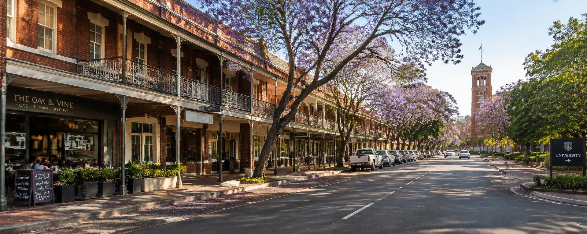 A tree-lined street in Potchefstroom